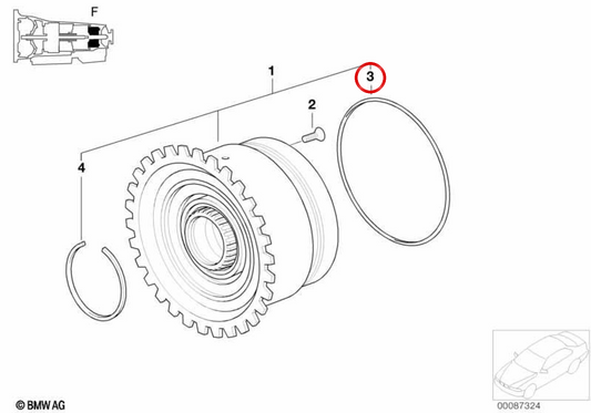 OEM Ringdichtring 24231421536 für BMW E34, E39, E32, E38, E31. Original BMW.