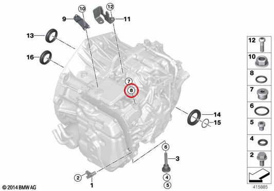 OEM Ringkerndichtring 24278627917 für BMW F45, F46, i8, X1, X2 und MINI F56, F55, Clubman, Cabrio, Countryman... und mehr. Original BMW und MINI.
