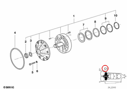Arruela de vedação OEM 24311219165 para BMW E36, E46, E90, E91, E92, E93, E34, E39, E60, E61, E63, E64, E32, E38, E65, E66, F01, F02, E31, E83, E53, E70, E71, E85. BMW genuíno.