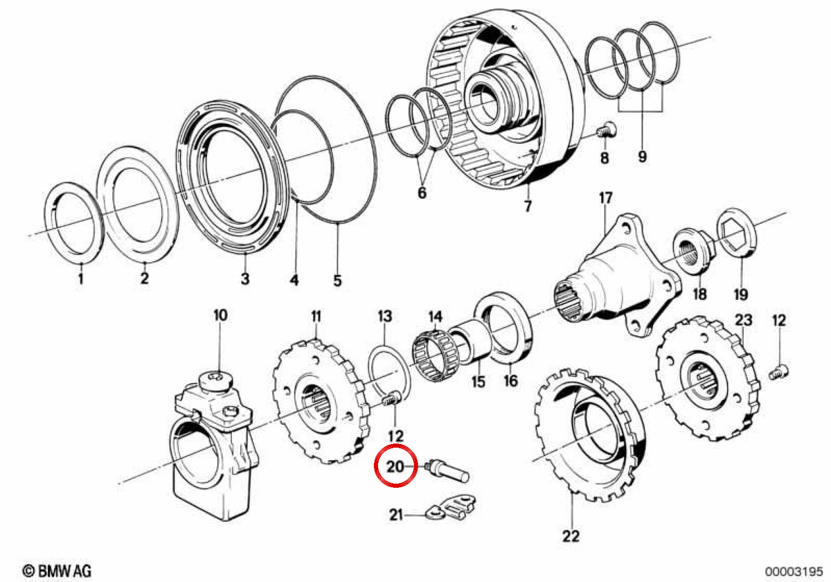 Sensore di miglioramento OEM 2434121851 per BMW E30, E28, E34, E39, E24, E23, E32, E38, E31, E53. BMW originale.