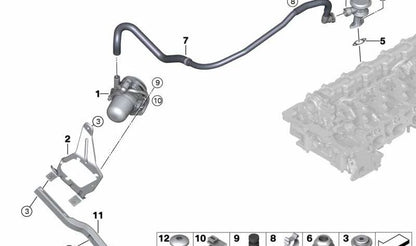 Soporte derecho OEM 17117583120 para BMW F07, F10, F11, F06, F12, F13, F01, F02, F04. Compatible con sistemas de refrigeración. Original BMW.