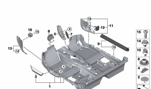 Moldura de entrada derecha OEM 51477298800 para MINI F56, F56 BEV, F56 LCI, F66. Original MINI.