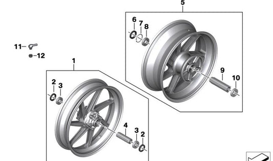 Roda de Forjada traseira OEM 36317108544 para motocicletas BMW M1000 RR (0R01, 0R21). BMW Motorrad original.