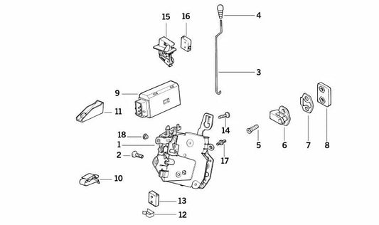 Cierre de puerta delantero derecho OEM 51218397104 para BMW E36, E39, Z3. Repuesto original BMW.
