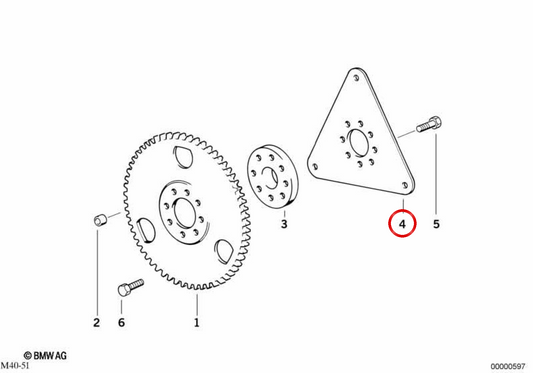 Disco de arrastre OEM 24401216744 para BMW E30, E36, E46, E34, Z3. Original BMW.