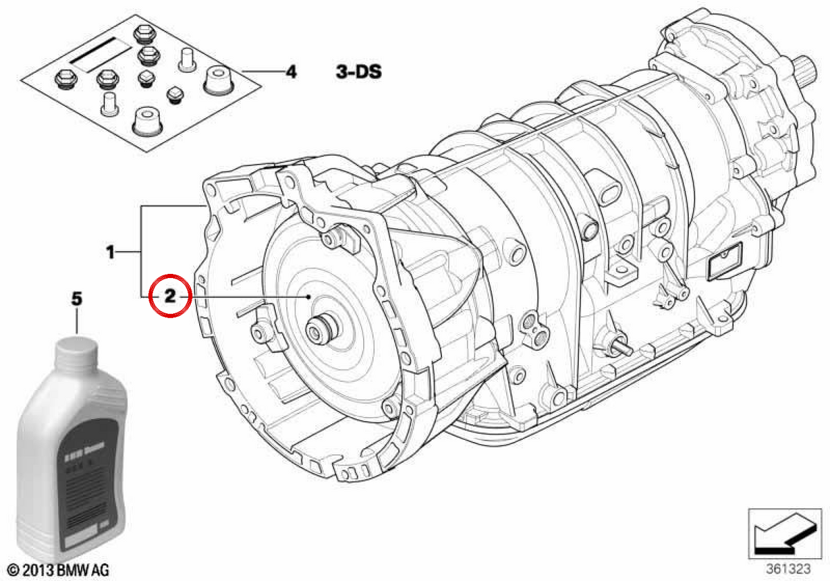 Convertidor de par OEM 24401423959 para BMW E36, E46, E83, Z3. Original BMW.