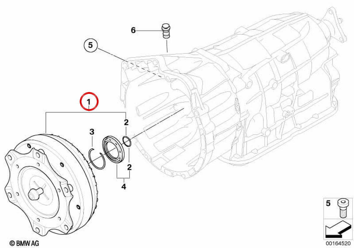 Convertidor de par OEM 24407596066 para BMW E82, E88, E90, E91, E92, E93, E84, E83. Original BMW.