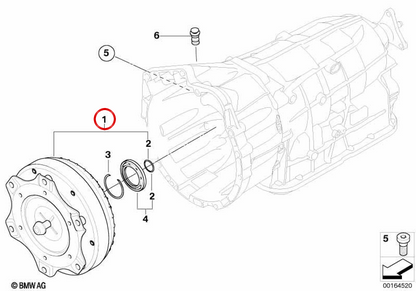 Convertidor de par OEM 24407596066 para BMW E82, E88, E90, E91, E92, E93, E84, E83. Original BMW.