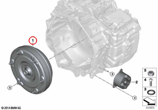 Convertidor de par OEM 24428642591 para BMW F45, F46, F48, F39, F54, F60. Original BMW.