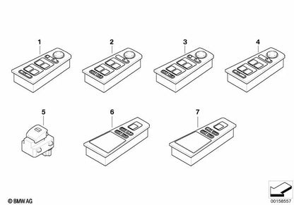 Interruptor del elevalunas para BMW E65, E66 (OEM 61318379597). Original BMW