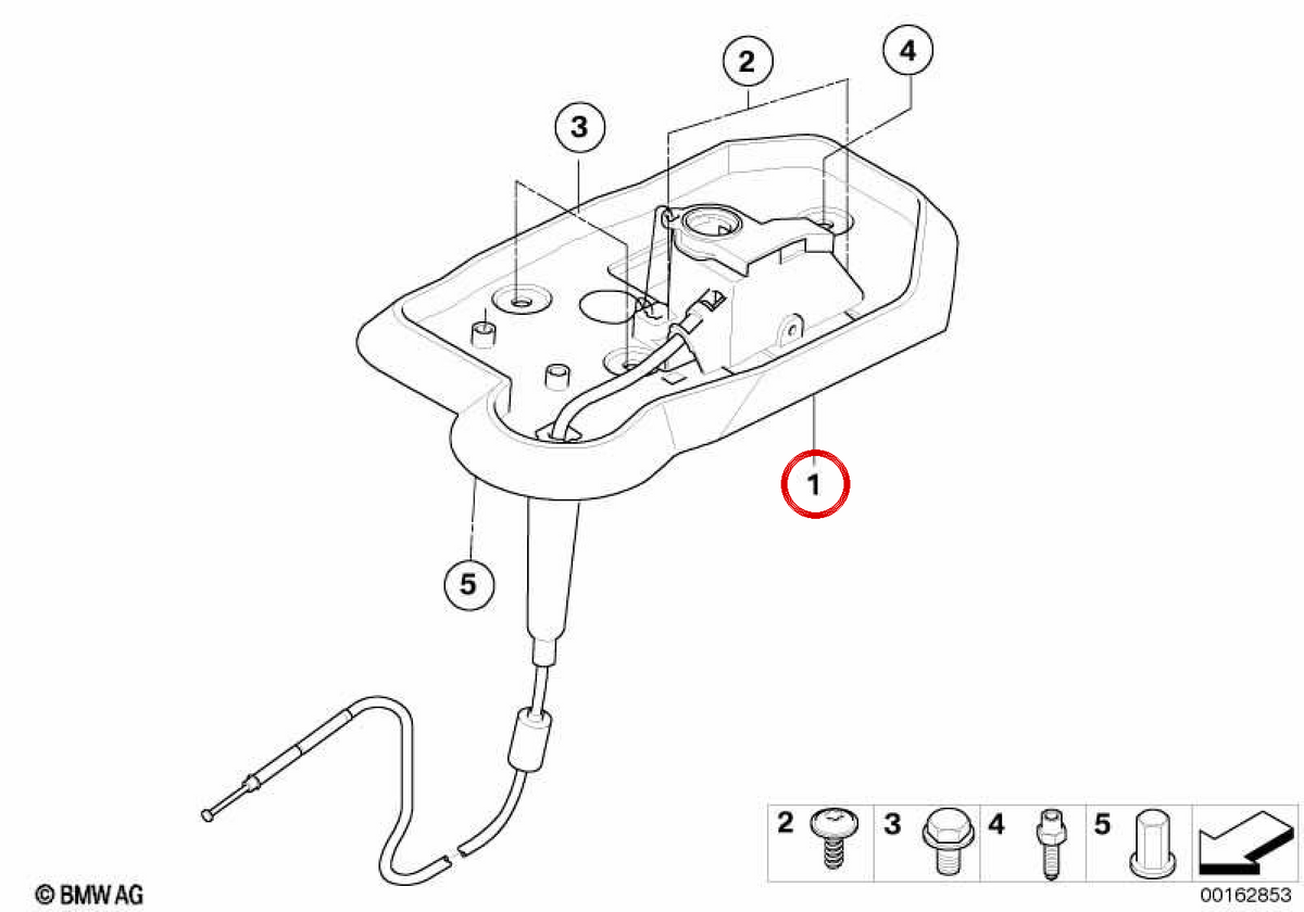 Notfallhebel OEM 24507589209 für BMW E60, E61, E63, E64. Original BMW.