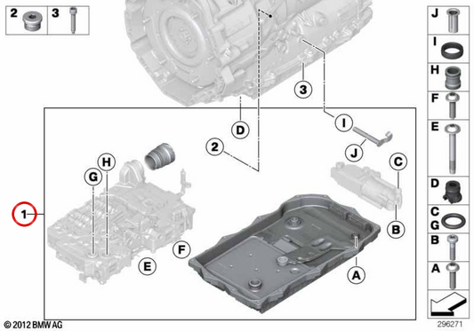 OEM 24508632197 Kit de réparation de sélecteur pour BMW F30, F10, F01, F02. BMW d'origine.