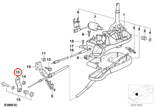 OM 24517552858 Change lever for BMW E39, E60, E61, E38. Original BMW.