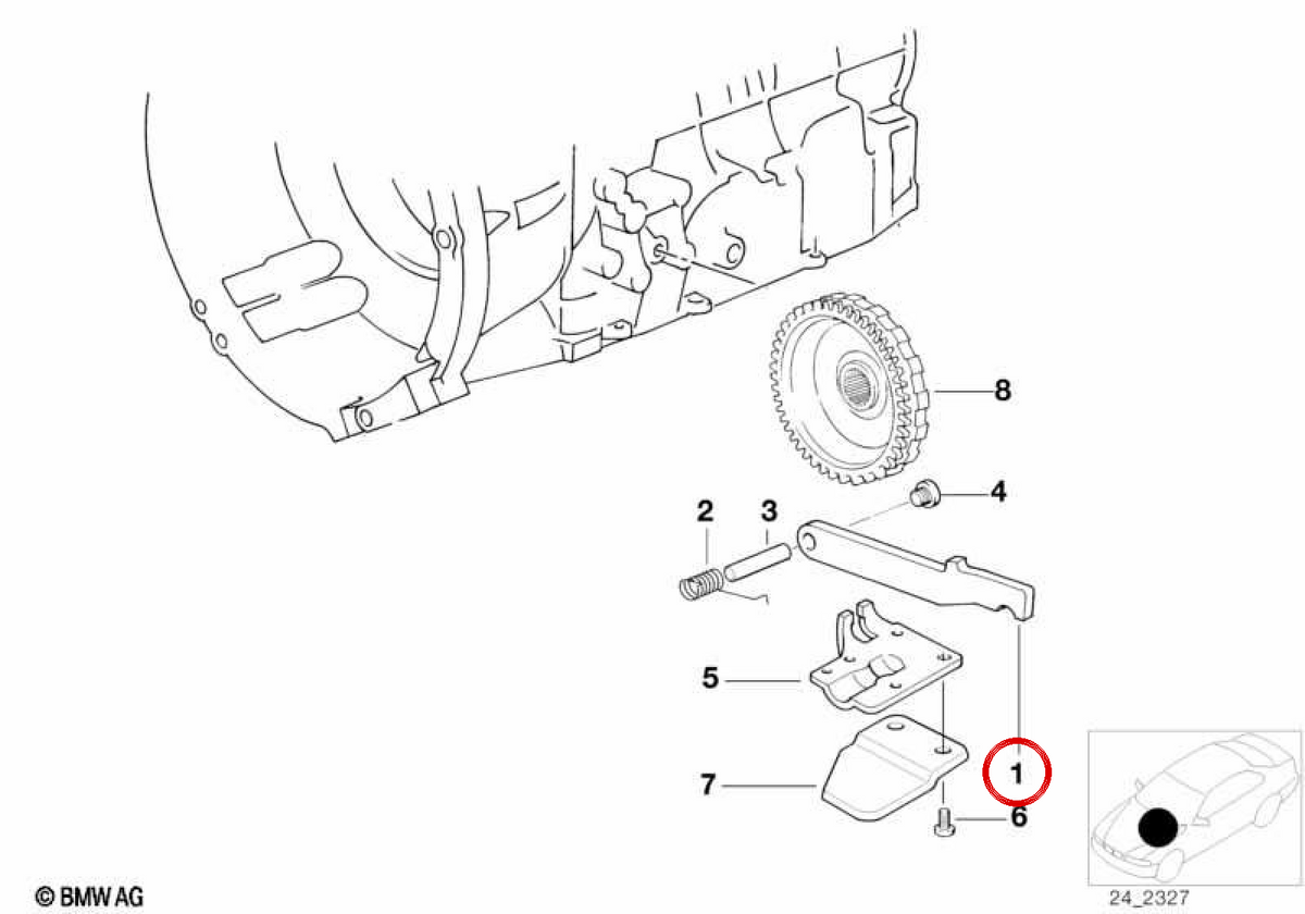 MANUSI DI CAMBIAMENTO AUTOMATICA OEM 24531219285 per BMW E36, E46, E34, E39, E32, E38, E31, E53, E85. BMW originale.