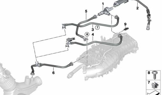 OEM -Ablagerungslüftungsrohr 13908613141 für BMW G30, G38, G11 und G12. Original BMW.