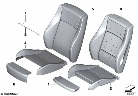 Sports seat cover with leather backrest left for BMW E84 (OEM 52107332349). Original BMW