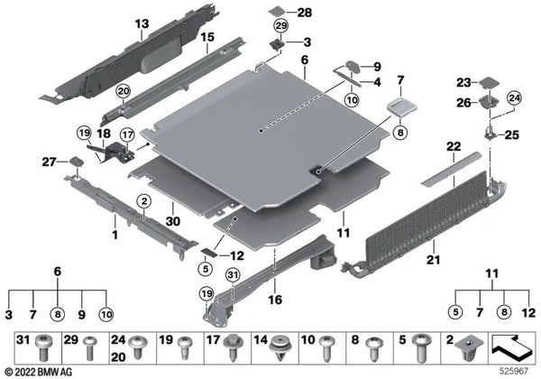 Travesaño para BMW X5 F15, F85 (OEM 52207363266). Original BMW.