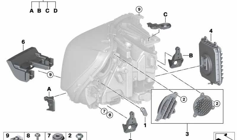Tornillo de cabeza plana para BMW Serie 1 F20N, F21N, F52, Serie 2 F22N, F23N, F45, F46, F87N, Serie 3 F30N, F31N, F34N, F80N (OEM 07119908008). Original BMW