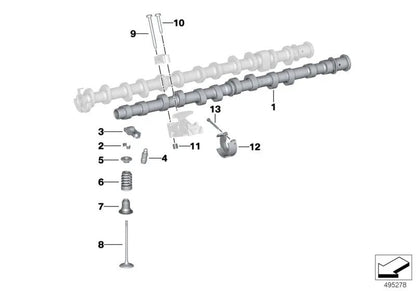 Muelle de válvula OEM 11347618835 para BMW F20, F21, F30, G30, X5, MINI F56... y más. Original BMW y MINI.