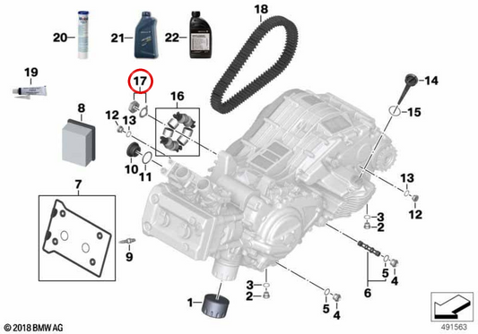 OEM 24818535408 Game di avvizzi per la BMW C 600 Sport Motorcycles, C 650 Sport, C 650 GT. BMW MOTORAD originale.