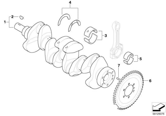 Semicojinete OEM 11247791018 para MINI One D R50, R81, RB12. Original MINI.