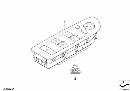 Alaska grey window switch for BMW E88 (OEM 61319217316). Original BMW.