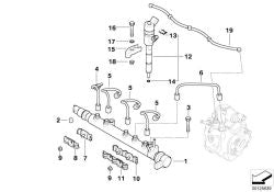 Tubería de aceite de fuga OEM 13537799450 para MINI R50 One D. Original MINI.