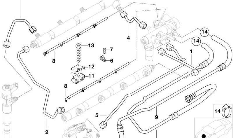 Tubería para BMW Serie 7 E38 (OEM 13532248333). Original BMW