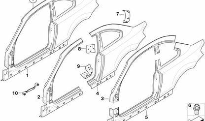 Soporte lateral pilar A izquierdo OEM 41217177361 para BMW E81, E82, E87, E88. Original BMW.
