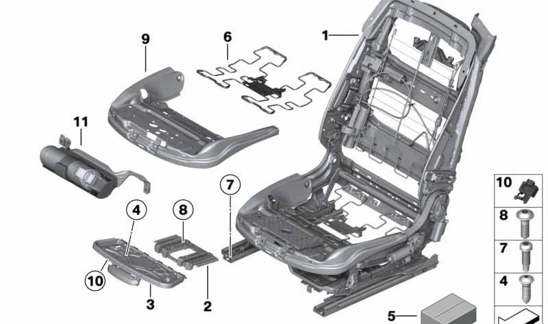 Sitzschale Sport right for BMW 6 Series F06, F12, F13 (OEM 52107375198). Genuine BMW