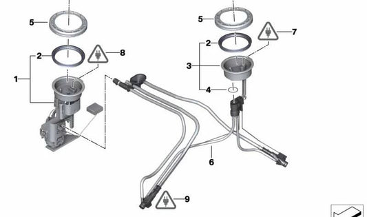 Pumping unit right for BMW X5 E53 (OEM 16116755044). Original BMW
