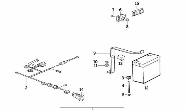 Soporte OEM 61131383760 para BMW E34, E32 y MINI R55, R55N, R56, R56N, R57, R57N, R60, R61. Pieza original BMW y MINI. Ideal para instalación de segunda batería o relés.