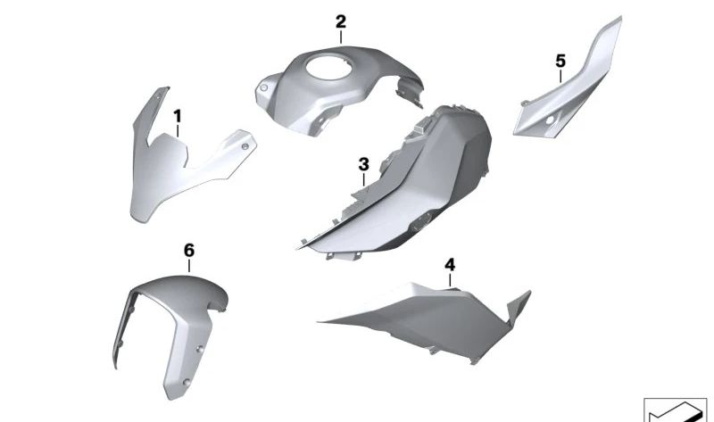 Pannello lato destro OEM 46638358168 per BMW Motorrad S1000RR (K46), HP4 (K42). Sostituzione originale BMW Motorrad.