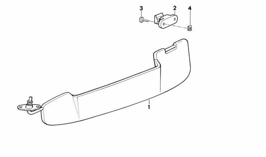 Parasoles derecho gris OEM 51162291302 para BMW E30 y Z1. Repuesto original BMW.