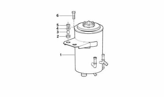 Depósito de aceite de dirección asistida OEM 32412227254 para BMW E34. Original BMW.