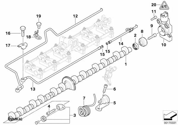 Conducto aceitera lado entrada OEM 11427522001 para BMW Serie 7 E65, E66, E67 y Rolls-Royce Phantom RR1. Original BMW.