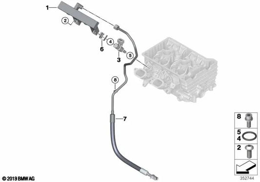 Tubo de combustível para BMW i01, i01n (OEM 13538542338). BMW original
