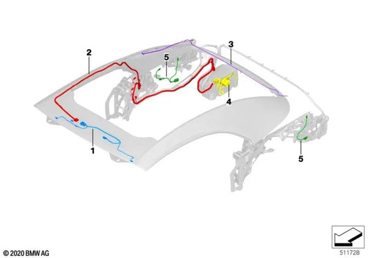 Closing wire harness repair kit for BMW 4 Series G23, G83 (OEM 54345A05E13). Original BMW.