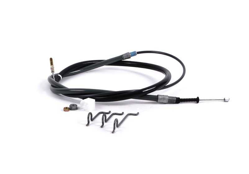 Cable freno de mano derecho OEM 34401166237 para BMW E39 520d, 520i {DD11, DD12, DD21, DD22, DH11, DH12, DH21, DH22, DR71, DM71}. Compatible con modelos manuales y automáticos. Original BMW.
