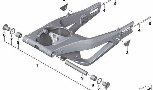 OEM 33357924431 Rocker traseiro para motocicletas BMW M 1000 RR K66 (2020-2025). BMW Motorrad original.
