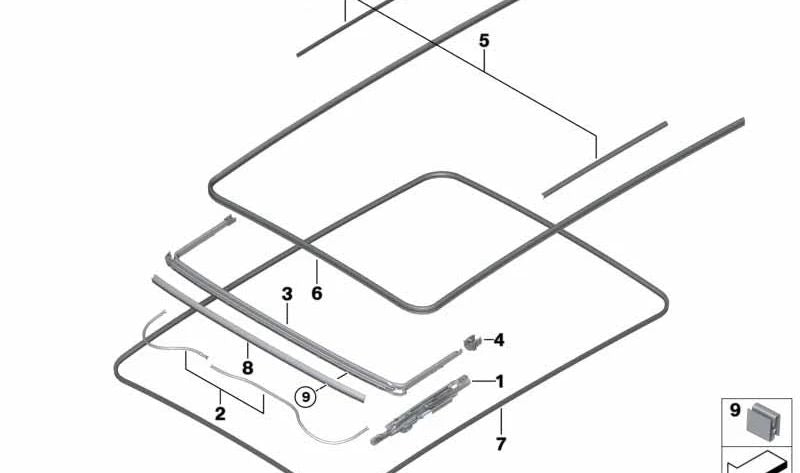 Câ couvercle en verre avant du câble de transmission pour BMW X3 F97, G01, G08, X4 F98, G02, X5 F95, G05, X6 F96, G06, X7 G07 (OEM 5410873813). BMW d'origine.