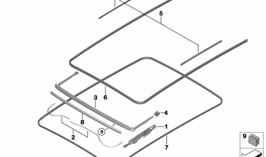 Câ couvercle en verre avant du câble de transmission pour BMW X3 F97, G01, G08, X4 F98, G02, X5 F95, G05, X6 F96, G06, X7 G07 (OEM 5410873813). BMW d'origine.