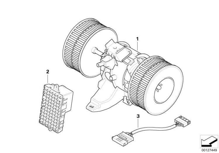 Motor Soplador De Calefacción Para BMW Serie 5 E60 E61 Y Serie 6 E63 E64 | EU Autoparts 64116933910