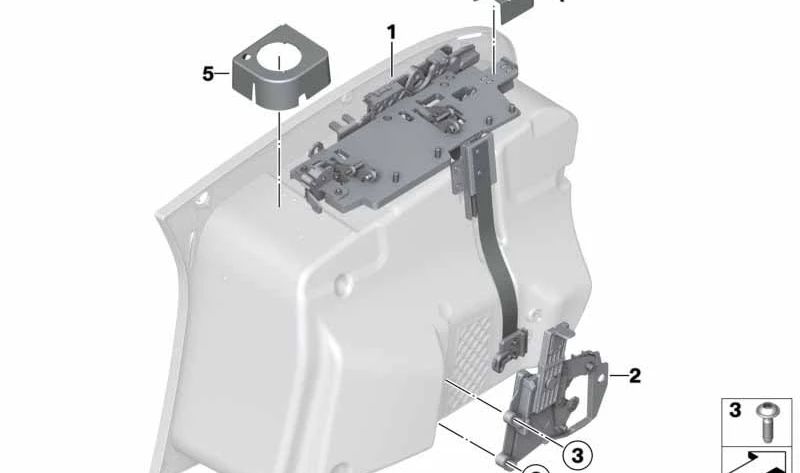 Enclavamiento inferior izquierdo de maleta OEM 46547700935 para motos BMW R 1200 RT, R 900 RT, R 1200 R, R 1200 ST, K 1200 GT, K 1300 GT... y más. Original BMW Motorrad.