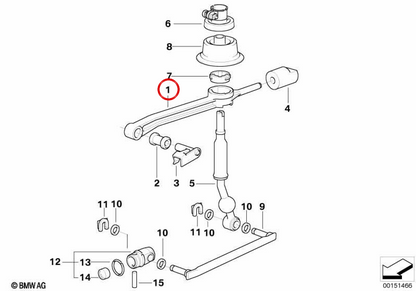 Leva di cambiamento OEM 25111221540 per BMW E36. BMW originale.