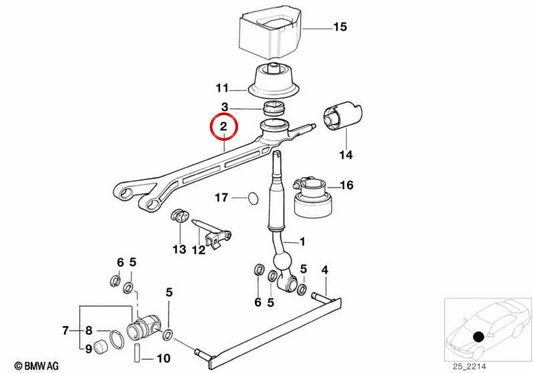Alavanca de mudança OEM 25111434526 para BMW E52. BMW genuíno.