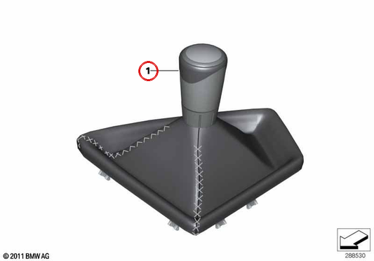 Botão de mudança de marcha M Performance com tampa de Alcantara OEM 25112222533 para BMW F20, F20N, F21, F21N, F22, F22N, F23, F23N. BMW genuíno.