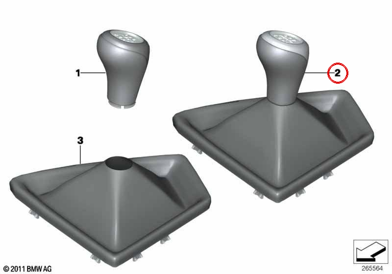 M Gear Shift Knob in Black Leather OEM 25112284545 for BMW F20, F21, F22, F23 and more. Genuine BMW.