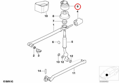 Supporto a leva per ingranaggi OEM 25117506996 per BMW E39. BMW originale.
