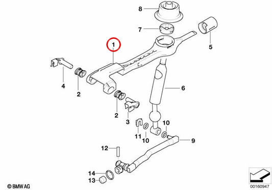 Cambiamento rinforzato ARM OEM 25117520222 per BMW E46. BMW originale.